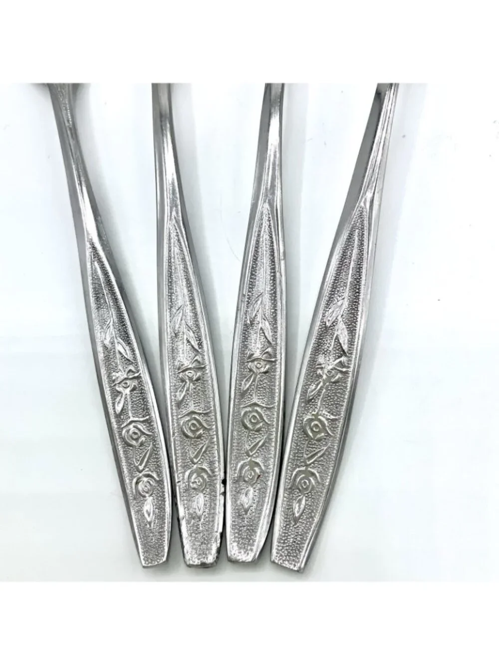 Vtg EKCO Eterna Rose Cotillion Stainless Flatware Lot of 11 Dinner Forks Spoon